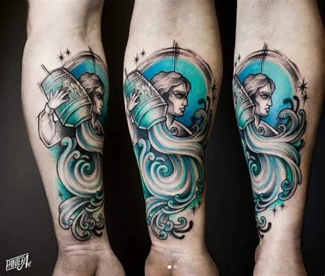 water bearer tattoo designs|The 20 Best Aquarius Tattoos: Unique & Meaningful Designs